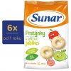 SUNAR Chrumky detské jablčné prstienky 6x50g