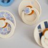 BIBS Studio Collection Jasmine Pin collection Ivory SteelBlue square