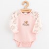 Dojčenské bavlnené body s dlhým rukávom New Baby Biscuits ružová, 80 (9-12m) - 55669