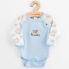 Dojčenské bavlnené body s dlhým rukávom New Baby Biscuits modrá, 86 (12-18m) - 55670