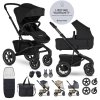 EASYWALKER Kočík kombinovaný Jimmey Pepper Black XXL AIR + RWS + volant ZDARMA