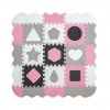 Penové puzzle podložka ohrádka Milly Mally Jolly 3x3 Shapes Pink Grey - 56077