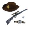 Súprava doplnkov Šerif s puškou a klobúkom