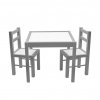 Detský drevený stôl so stoličkami Drewex sivý - 56191