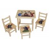 Detský stôl s tromi stoličkami Wood Krtko
