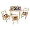 Detský stôl s tromi stoličkami Wood Mickey a Minnie