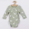 Dojčenské bavlnené body s dlhým rukávom Nicol Ivo zelená, 74 (6-9m) - 50870