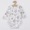 Dojčenské bavlnené body s bočným zapínaním dlhý rukáv Nicol Miki, 56 (0-3m) - 51502