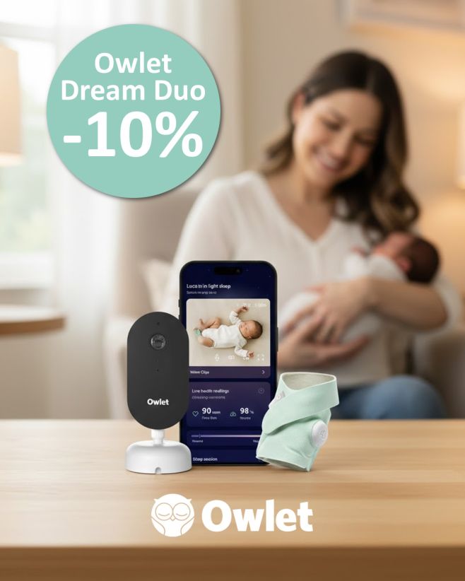 Pokojný spánok začína s Owlet! 🌙 Len teraz získate zľavu 💥 10% 💥 na set Owlet Dream Duo – balíček, ktorý spája...