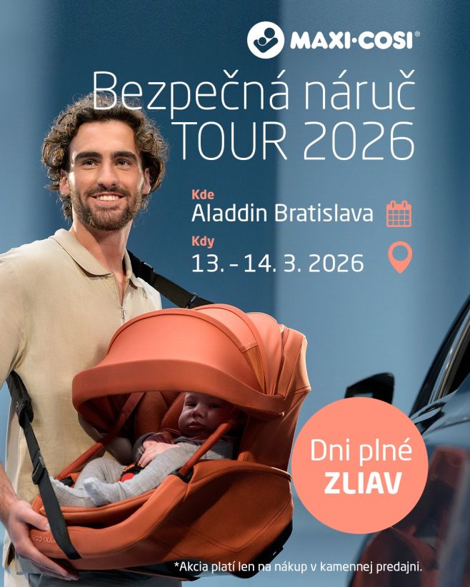 Maxi-Cosi Bezpečná náruč Tour 2026 prichádza do Bratislavy! Príďte si naživo pozrieť autosedačky, kočíky a príslušenstvo...