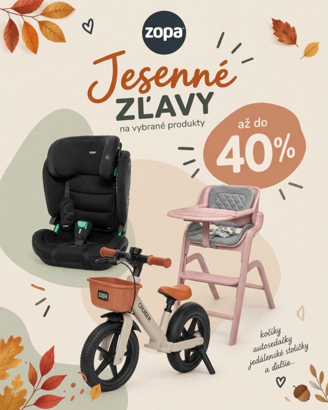 🍂 Tradičné jesenné zľavy odštartovali! Jeseň v ZOPA prináša zľavy až do 💥 40% 💥 na obľúbené produkty. 🧡 Kočíky,...