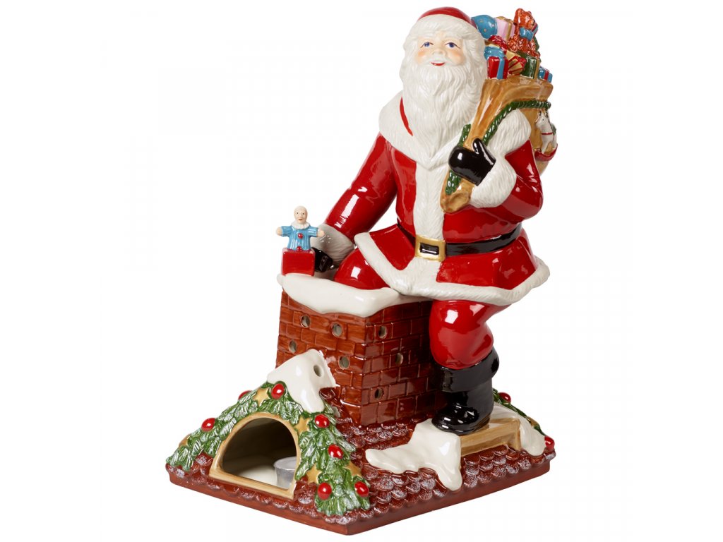 Vánoční dekorace s hudebním strojkem z kolekce CHRISTMAS TOYS MEMORY Santa na střeše