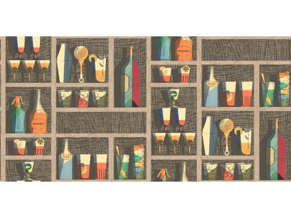 Tapeta COCKTAILS 23043, kolekce FORNASETTI SENZA TEMPO