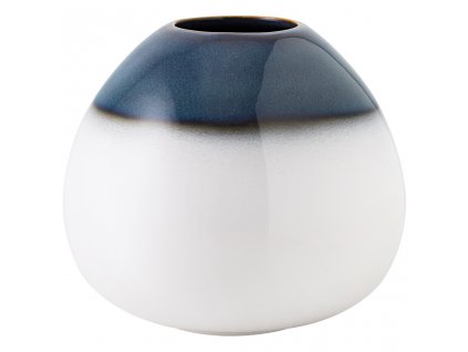 Nízká modrobílá váza z kolekce LAVE HOME
