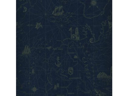 Tapeta SEARSPORT MAP - ROYAL, kolekce SIGNATURE ISLESBORO