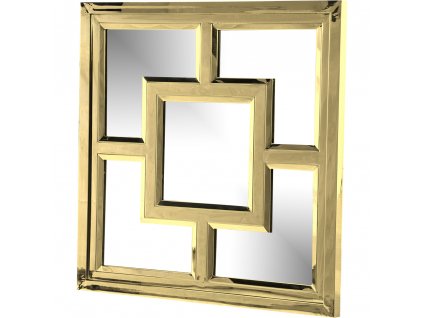 Čtvercové zrcadlo KUBE zlaté 100 x 4 cm