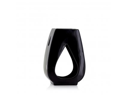 Aromalampa DROPLET na vonný olej, černá glazovaná keramika
