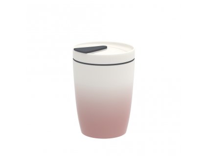 Porcelánový termohrnek s víčkem z kolekce TO GO růžový, objem 0,29 litru menší
