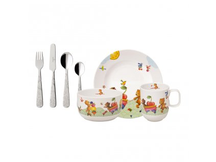 Jídelní dětská porcelánová sada z kolekce HUNGRY AS A BEAR 7 ks