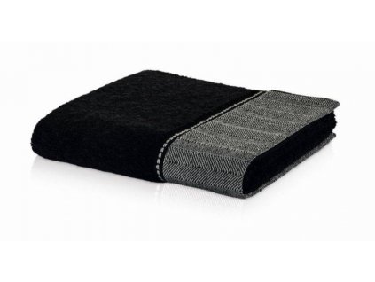 BROOKLYN ručník s bordurou 50x100 cm černý