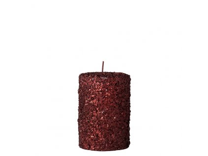 Dekorativní svíčka GLITERIA oranžovo červená 10,5 cm