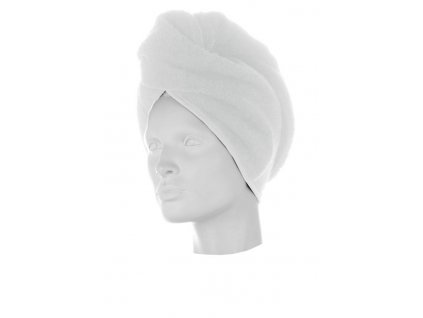 Domácí froté turban na sušení vlasů, bílý