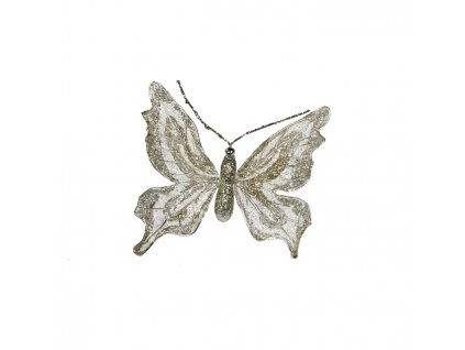 Třpytivý motýl s klipem, 18 cm