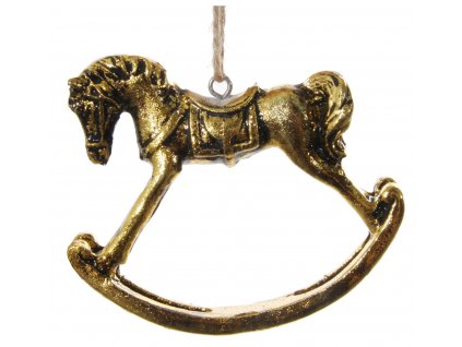Houpací kůň zlatý 8 cm