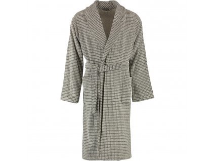 EDEN froté župan s šálovým límcem vel. XL, kostka nature/black