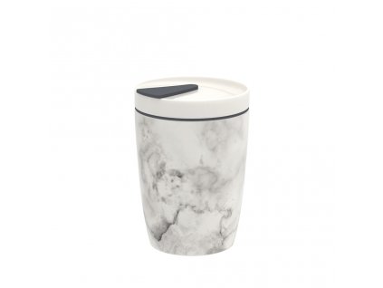 Porcelánový termohrnek s víčkem z kolekce TO GO MARMORY, objem 0,29 litru