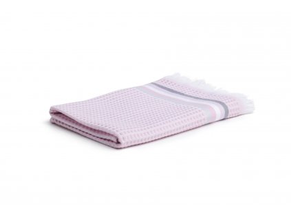 Vaflový ručník SUMMER PIQUÉE 50x100 cm bílo růžový