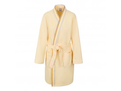 Vaflové kimono z kolekce SUMMER PIQUÉE bílo žluté S