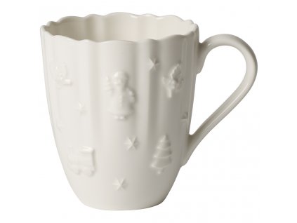 Vánoční porcelánový hrnek bílý, objem 0,3 litru