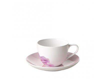 Kávový šálek s podšálkem z kolekce ROSE GARDEN, růžová