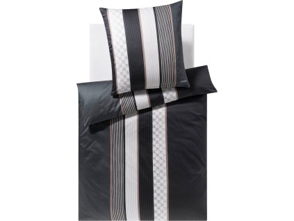 Povlak na polštář JOOP! CORNFLOWER STRIPES 80 x 80 cm, tmavě šedý
