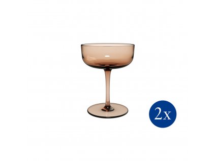 Sada širokých sklenic na šampaňské z kolekce Like Glass Clay, 2 ks