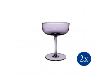 Sada širokých sklenic na šampaňské z kolekce LIKE GLASS LAVENDER, 2 ks
