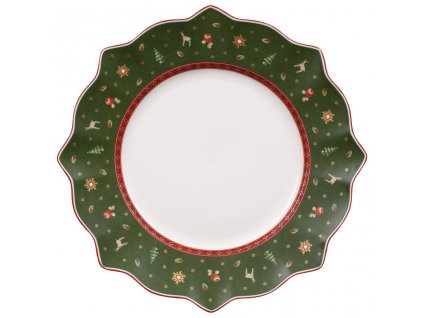 Vánoční mělký talíř TOY´S DELIGHT, zelený