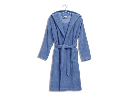Dětský bavlněný froté župan MÖVE s kapucí cornflower, vel. 140 cm