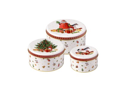 Dóza na cukroví WINTER COLLAGE ACCESSOIRES Sada 3 ks