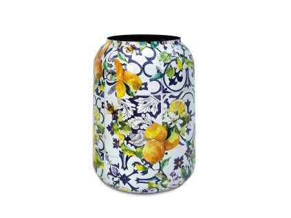 Obal na květináč LEMON FUSION - válcový smalt, 43 cm
