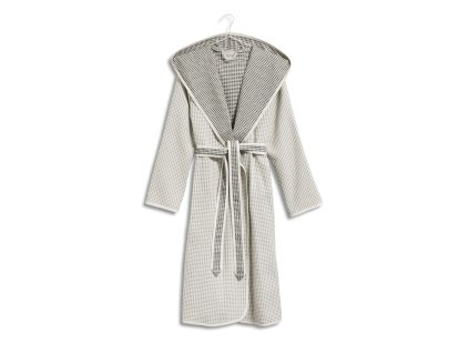 NEW HERITAGE Vaflový župan s kapucí vel. 38 nature/black