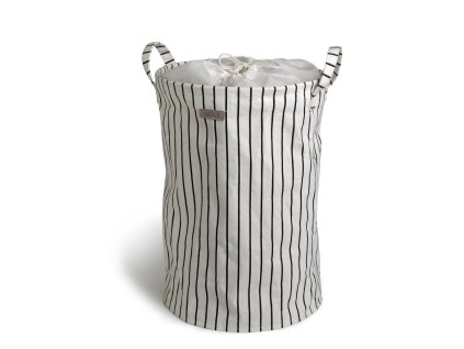 Koš na prádlo COTTON s pruhy 35 x 50 cm black/white