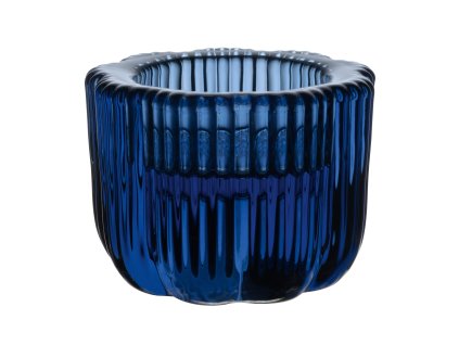 Svícen skleněný FLEUR BLEU oboustranný