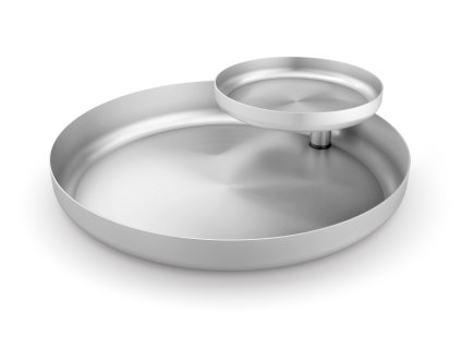 Dvouúrovňová mísa TWEO, kartáčovaná nerez