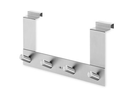 Dveřní lišta s háčky dvojitě zahnutá EXIT, kartáčovaná nerez