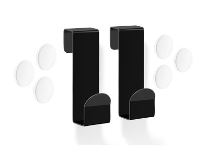 Háček na skleněnou sprchovou stěnu MITOR, set 2 ks, černý