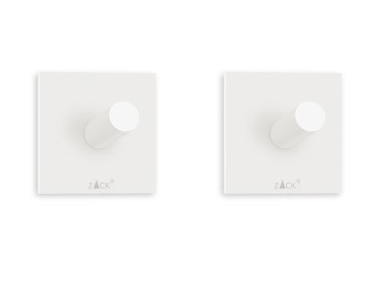 Samolepicí háček na ručníky PECO, set 2 ks, hranatý, bílý