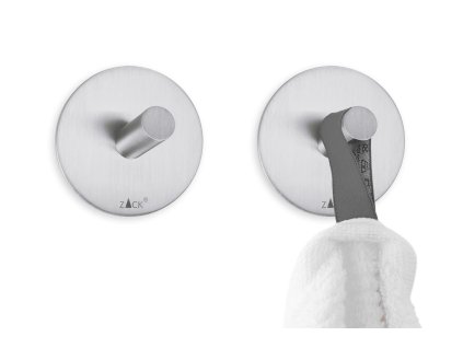 Háček PECO, samolepicí set 2 ks, kartáčovaná nerez, kulatý