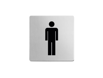 Samolepicí piktogram "Muž" INDICI, kartáčovaná nerez
